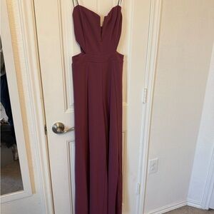 Symphony Strapless Dusty Rose jumpsuit